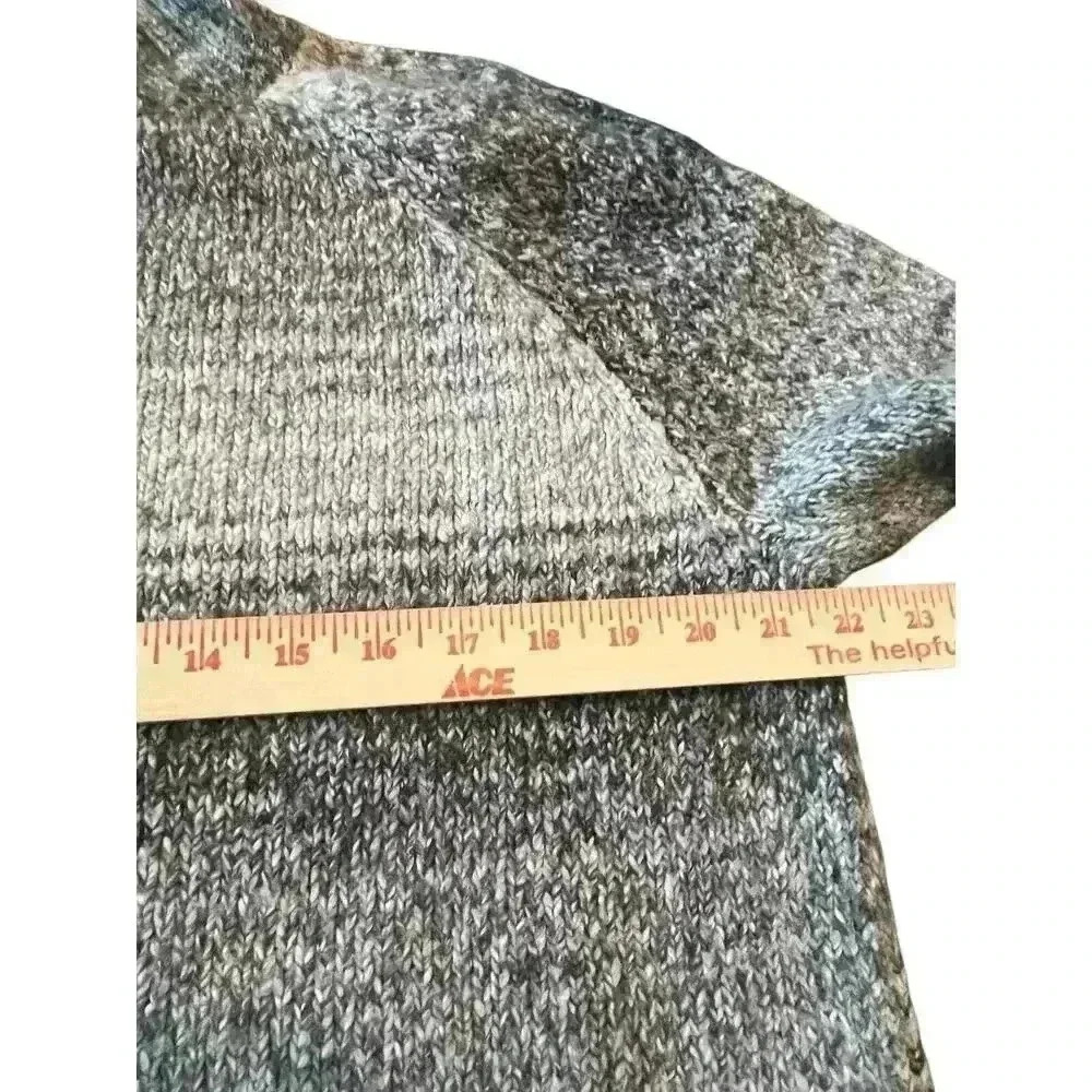 Chaps Womens Large Grey Beige Ombre Space Dye Mock Neck Raglan Sweater - Picture 5 of 9